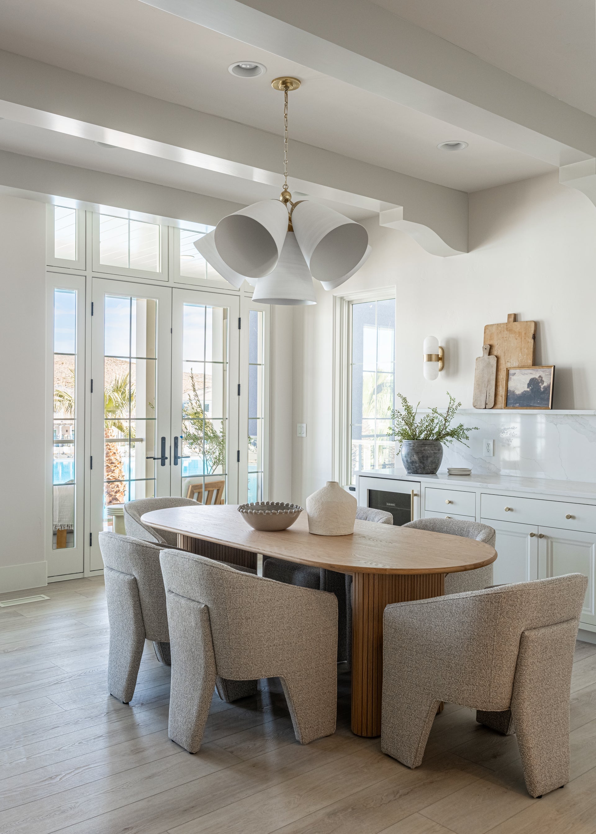 Hudson Valley Lighting BKO1502-AGB/WP BRONSON Chandelier in White Plaster