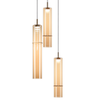 Matteo Lighting C30603AGAM Bambu LED Multi-Light Pendant in Aged Gold Brass