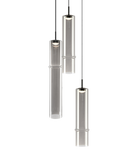 Matteo Lighting C30603MBSM Bambu LED Multi-Light Pendant in Matte Black