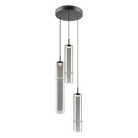 Matteo Lighting C30603MBSM Bambu LED Multi-Light Pendant in Matte Black