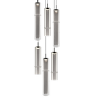 Matteo Lighting C30606MBSM Bambu LED Multi-Light Pendant in Matte Black