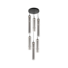 Matteo Lighting C30606MBSM Bambu LED Multi-Light Pendant in Matte Black