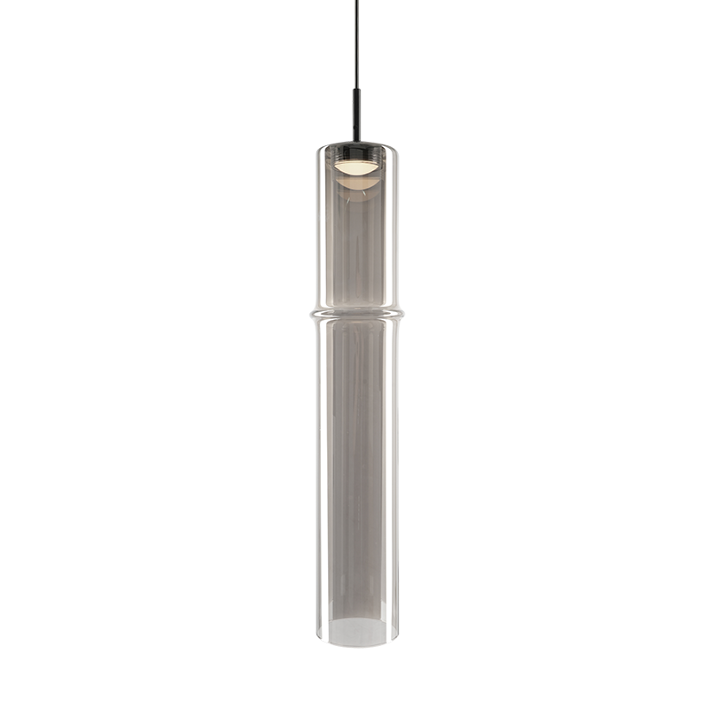 Matteo Lighting C30611MBSM Bambou LED Suspension en noir mat