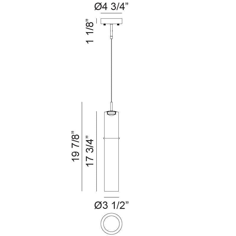 Matteo Lighting C30611AGAM Bambou LED Suspension en laiton doré vieilli