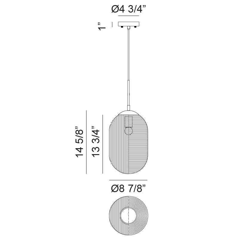 Matteo Lighting C31001CHCN Maruna Oval Suspension dans Chrome