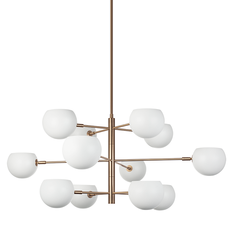 Matteo Lighting C31712MWAG Orb Chandelier in Matte White with White Interior