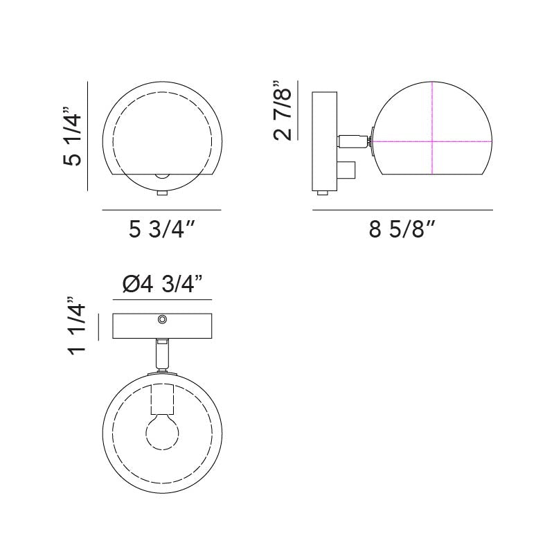 Matteo Lighting W31701MWAG Orb Wall Sconce in Matte White with White Interior