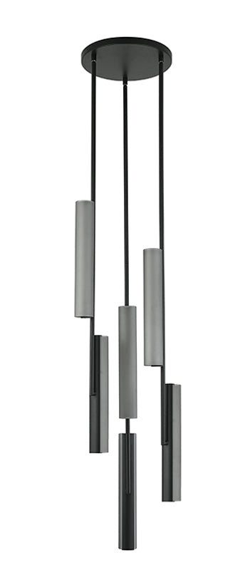 Matteo Lighting C32206MBSM Axis LED Chandelier in Matte Black
