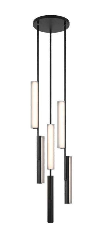 Matteo Lighting C32206MBSM Axis LED Chandelier in Matte Black