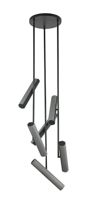 Matteo Lighting C32206MBSM Axis LED Chandelier in Matte Black