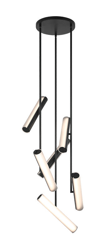 Matteo Lighting C32206MBSM Axis LED Chandelier in Matte Black