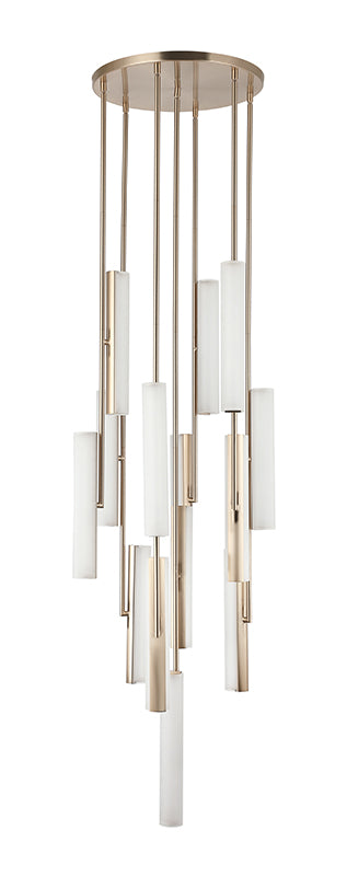 Matteo Lighting C32214CGFR Axis LED Chandelier in Champagne Gold
