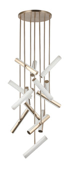 Matteo Lighting C32214CGFR Axis LED Chandelier in Champagne Gold