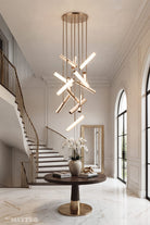 Matteo Lighting C32214CGFR Axis LED Chandelier in Champagne Gold