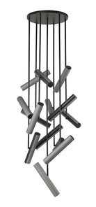 Matteo Lighting C32214MBSM Axis LED Chandelier in Matte Black