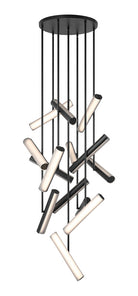 Matteo Lighting C32214MBSM Axis LED Chandelier in Matte Black