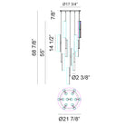 Matteo Lighting C32214MBSM Axis LED Chandelier in Matte Black