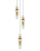 Matteo Lighting C32603CGAM Amulet LED Multi-Light Pendant in Champagne Gold