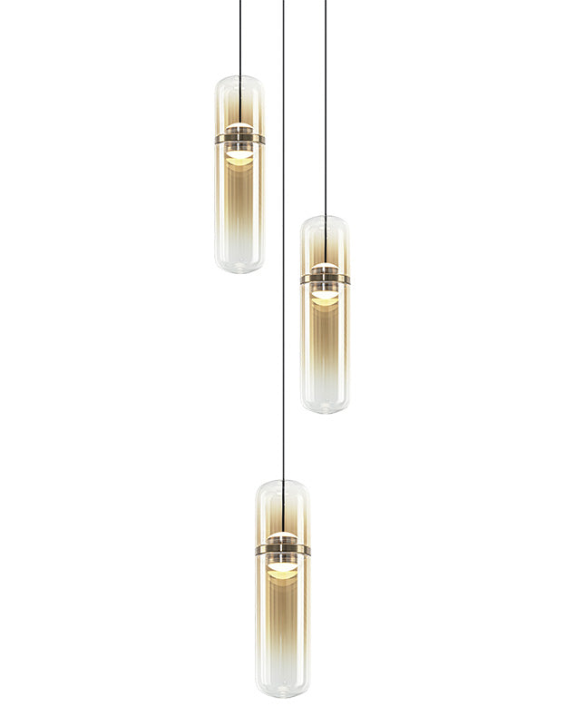 Matteo Lighting C32603CGAM Amulet LED Multi-Light Pendant in Champagne Gold