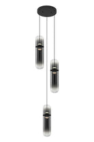 Matteo Lighting C32603MBSM Amulet LED Multi-Light Pendant in Matte Black