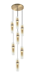 Matteo Lighting C32607CGAM Amulet LED Multi-Light Pendant in Champagne Gold
