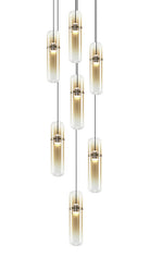Matteo Lighting C32607CGAM Amulet LED Multi-Light Pendant in Champagne Gold