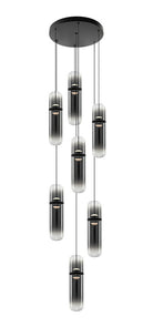 Matteo Lighting C32607MBSM Amulet LED Multi-Light Pendant in Matte Black