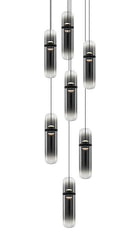 Matteo Lighting C32607MBSM Amulet LED Multi-Light Pendant in Matte Black