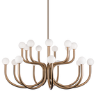 Matteo Lighting C34218AGOP Joelle 2-Tier Chandelier in Aged Gold Brass