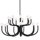 Matteo Lighting C34218MBOP Joelle 2-Tier Chandelier in Matte Black