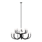 Matteo Lighting C34218MBOP Joelle 2-Tier Chandelier in Matte Black