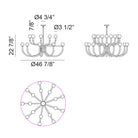 Matteo Lighting C34218AGOP Joelle 2-Tier Chandelier in Aged Gold Brass
