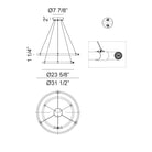 Matteo Lighting C34856AG Inkara LED 2-Tier Chandelier in Aged Gold Brass
