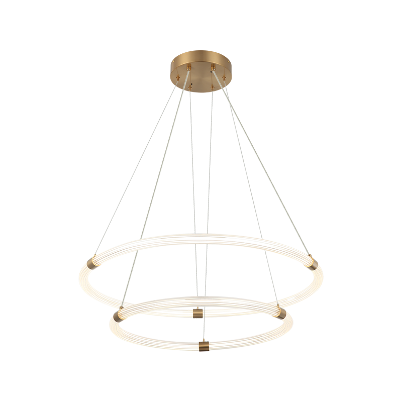 Matteo Lighting C34856AG Inkara LED 2-Tier Chandelier in Aged Gold Brass