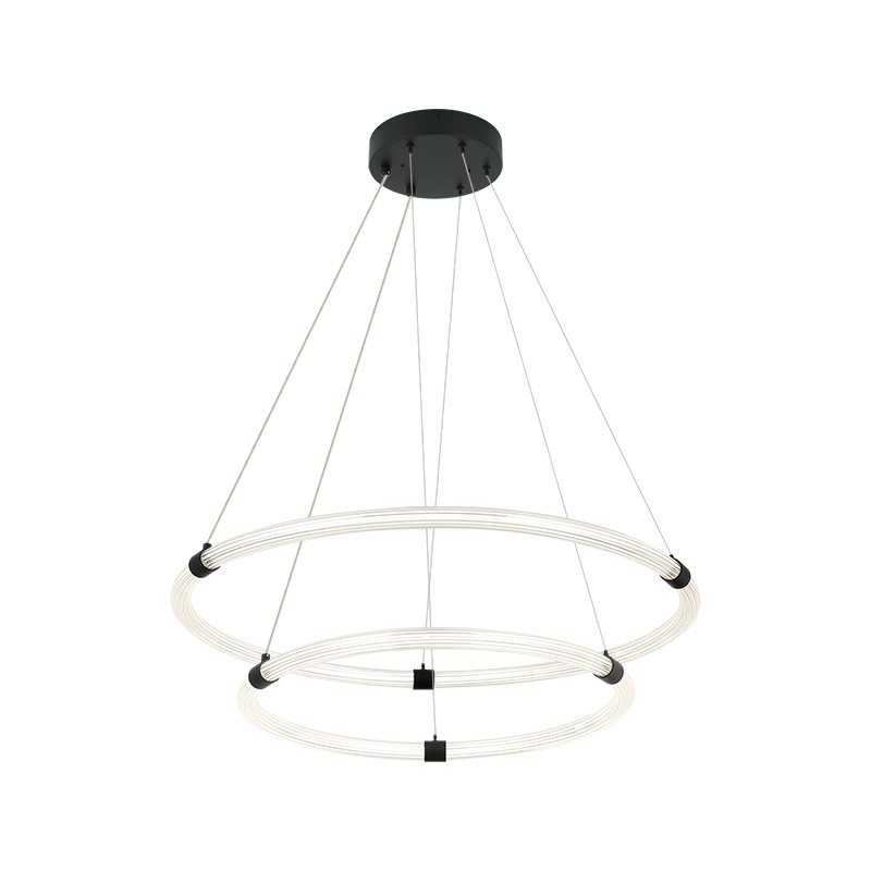 Matteo Lighting C34856MB Inkara LED 2-Tier Chandelier in Matte Black