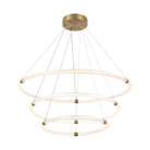 Matteo Lighting C34896AG Inkara LED 3-Tier Chandelier in Aged Gold Brass