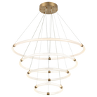 Matteo Lighting C34899AG Inkara LED 4-Tier Chandelier in Aged Gold Brass