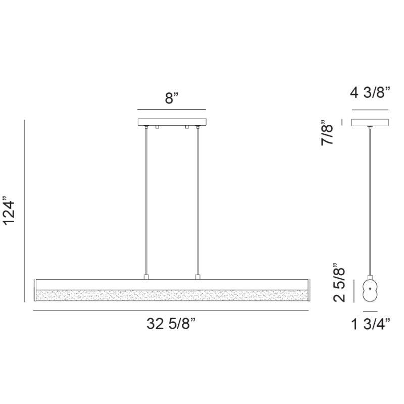 Matteo Lighting C36533MB Junction LED Linear Pendant in Matte Black