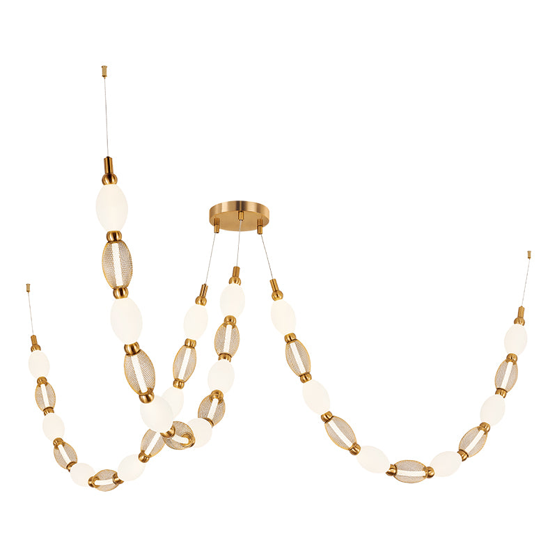 Matteo Lighting C37103AG Tentacles LED Chandelier in Aged Gold Brass