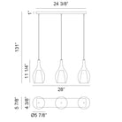 Matteo Lighting C37513MBSM Jericho Linear Pendant in Matte Black