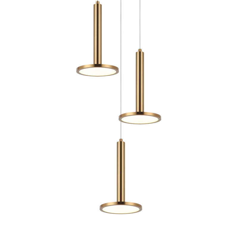 Éclairage Matteo C37703AG LED extraterrestre Suspendu multi-luminaire en laiton doré vieilli