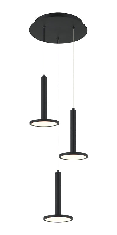Éclairage LED extraterrestre Matteo Lighting C37703MB Suspendu multi-luminaire en noir mat
