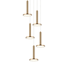 Éclairage LED extraterrestre Matteo Lighting C37705AG Suspendu multi-luminaire en laiton doré vieilli