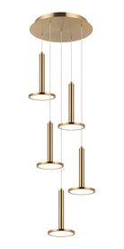 Éclairage LED extraterrestre Matteo Lighting C37705AG Suspendu multi-luminaire en laiton doré vieilli