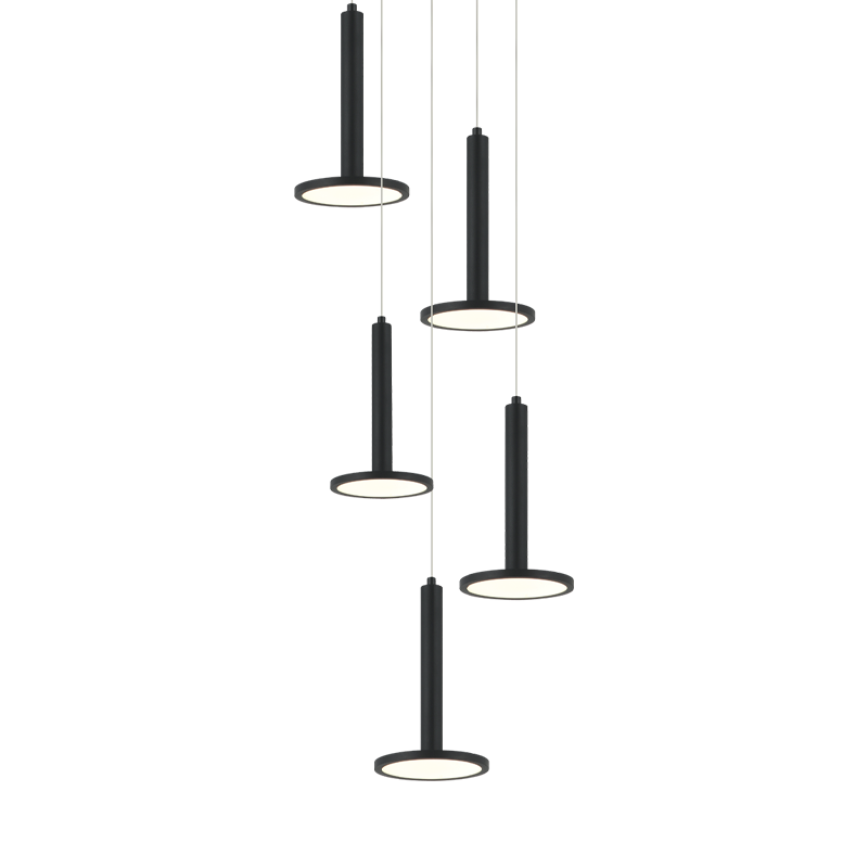 Éclairage LED extraterrestre Matteo C37705MB Suspendu multi-luminaire en noir mat