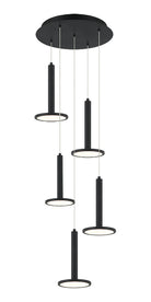 Éclairage LED extraterrestre Matteo C37705MB Suspendu multi-luminaire en noir mat