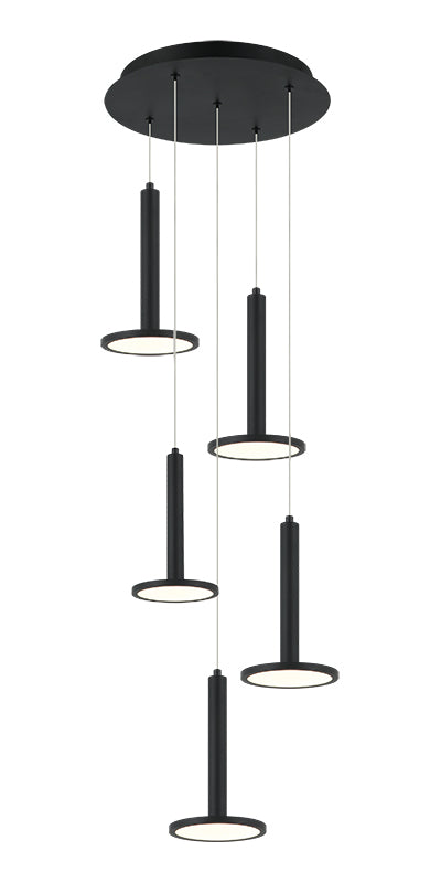 Éclairage LED extraterrestre Matteo C37705MB Suspendu multi-luminaire en noir mat