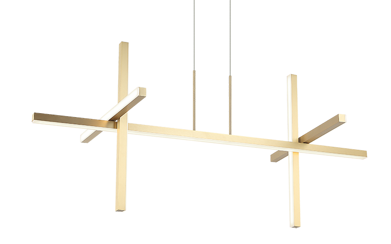 Éclairage linéaire LED Crosley Matteo Lighting C38944BG Suspension en or brossé