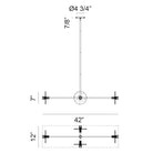 Matteo Lighting C42604MB Monument LED Linear Pendant in Matte Black