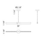 Éclairage linéaire LED Matteo Lighting C43636BN Suspension en nickel brossé
